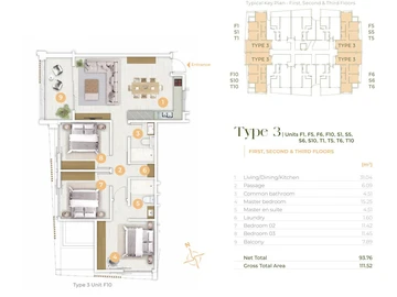 Appartement de 3 Chambres