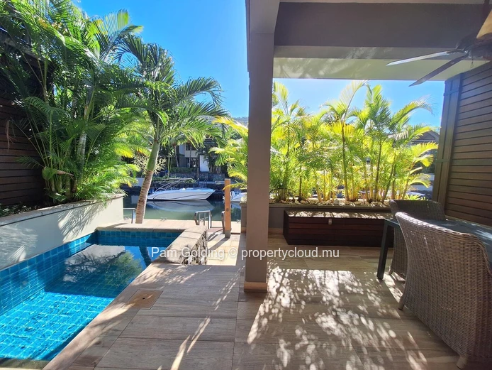 3-Bedroom Townhouse for Sale in La Balise Marina, Mauritius – Private Mooring, Pool & Optional Boat Garage