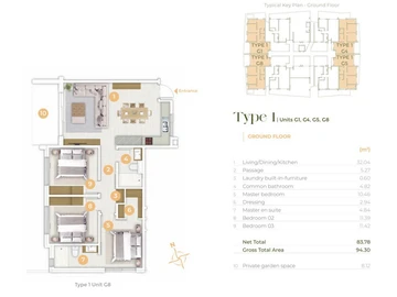 Appartement de 3 Chambres