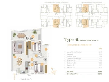 Appartement de 3 Chambres